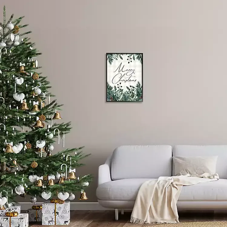 Christmas Art & Wall Decor>Kirklands Home Merry Christmas Greenery Wall Plaque