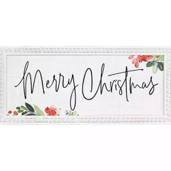 Christmas Art & Wall Decor>Kirklands Home Merry Christmas Holly Beaded Frame Wall Plaque White