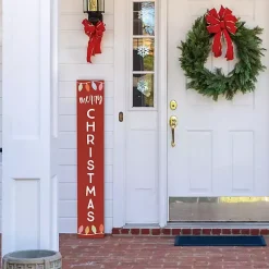 Outdoor Christmas Decorations>Kirklands Home Merry Christmas Lights Porch Board Red