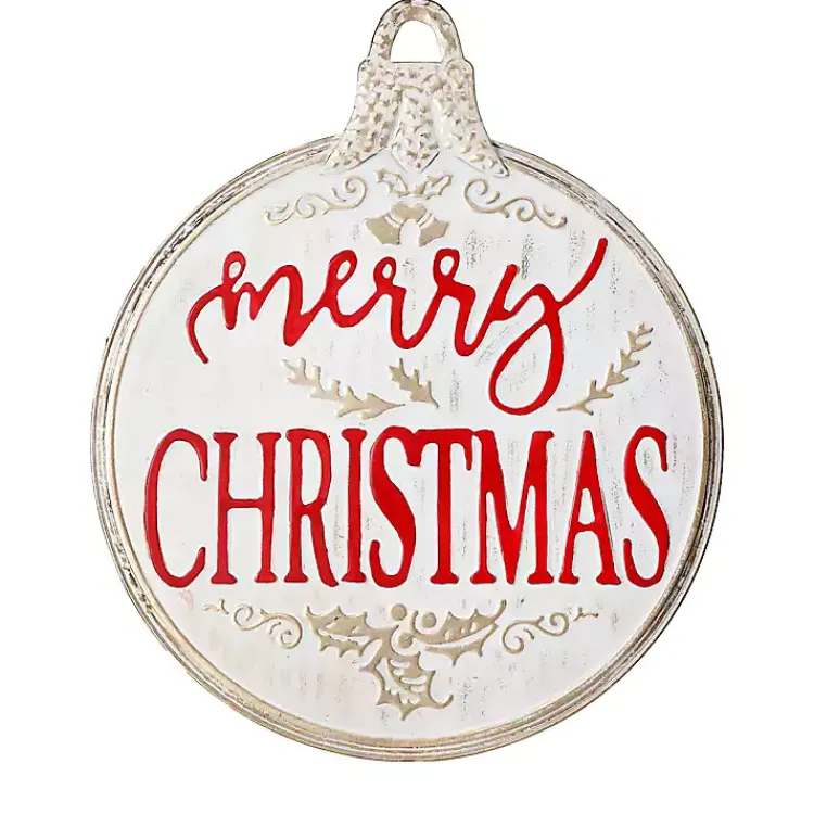 Christmas Art & Wall Decor>Kirklands Home Merry Christmas Metal Ornament Wall Plaque