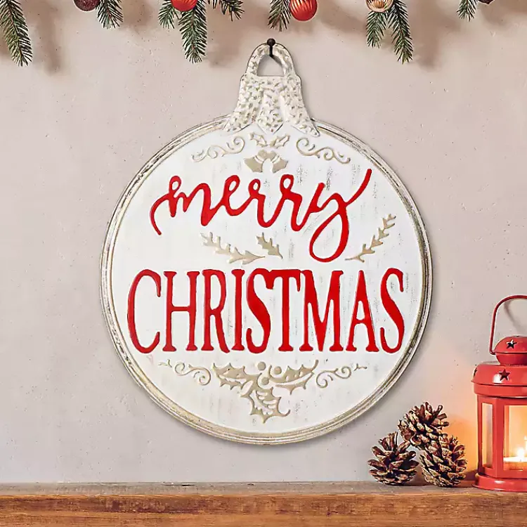 Christmas Art & Wall Decor>Kirklands Home Merry Christmas Metal Ornament Wall Plaque