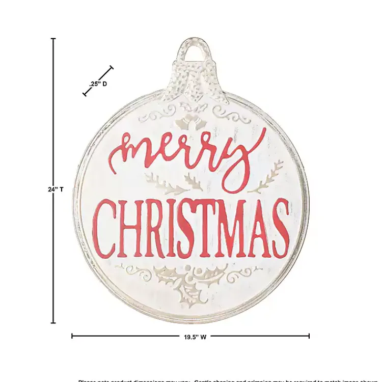 Christmas Art & Wall Decor>Kirklands Home Merry Christmas Metal Ornament Wall Plaque