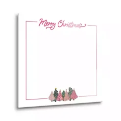 Christmas Art & Wall Decor>Kirklands Home Merry Christmas Pink Trees Dry Erase Board
