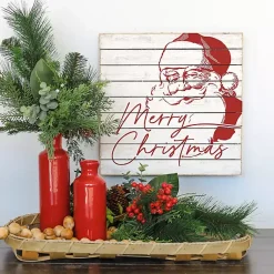 Christmas Art & Wall Decor>Kirklands Home Merry Christmas Santa Wood Wall Plaque