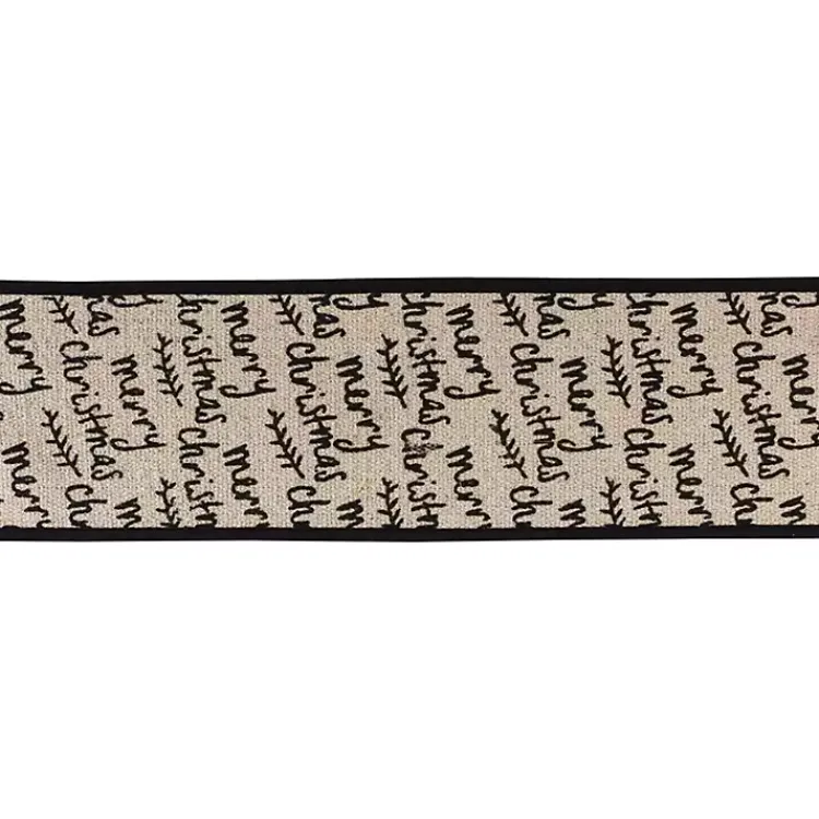 Christmas Decorations>Kirklands Home Merry Christmas Script 5 yard Christmas Ribbon
