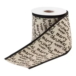 Christmas Decorations>Kirklands Home Merry Christmas Script 5 yard Christmas Ribbon