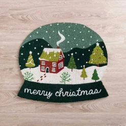 Kirklands Home Merry Christmas Snowglobe Coir Doormat White Sale