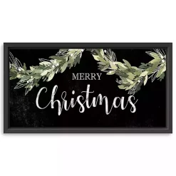 Christmas Art & Wall Decor>Kirklands Home Merry Christmas Swag Framed Canvas Art Print