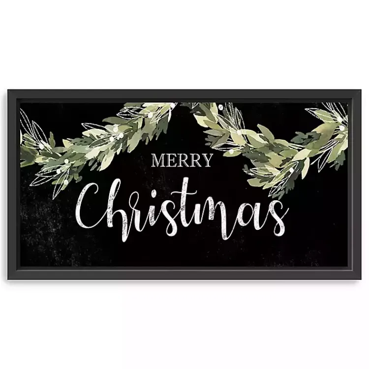 Christmas Art & Wall Decor>Kirklands Home Merry Christmas Swag Framed Canvas Art Print