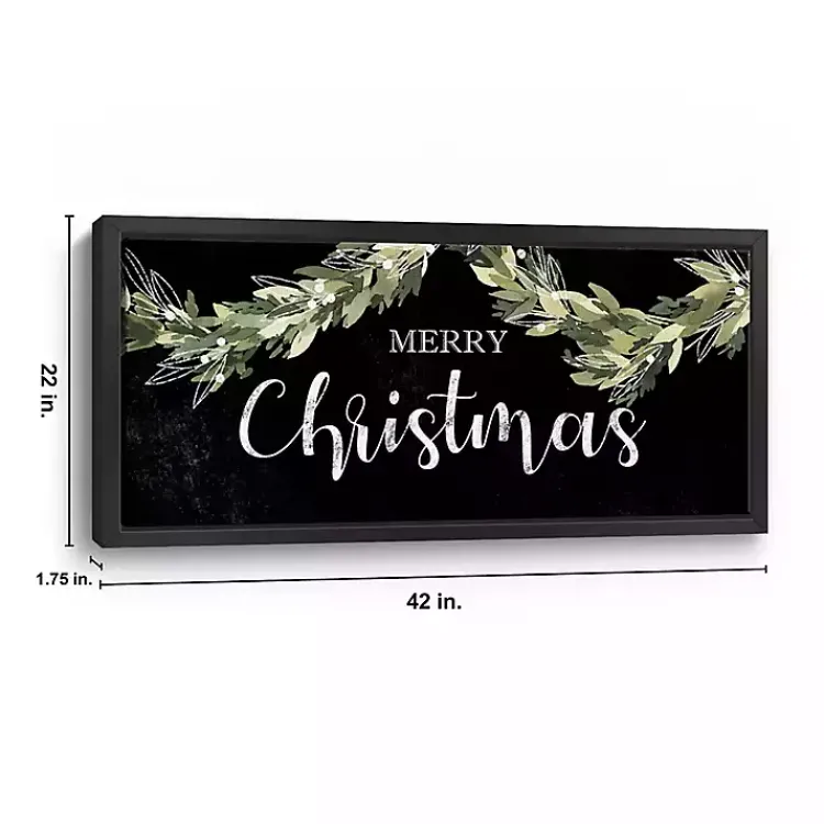 Christmas Art & Wall Decor>Kirklands Home Merry Christmas Swag Framed Canvas Art Print