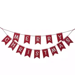 Christmas Art & Wall Decor>Kirklands Home Merry Christmas 2-Tier Banner Red