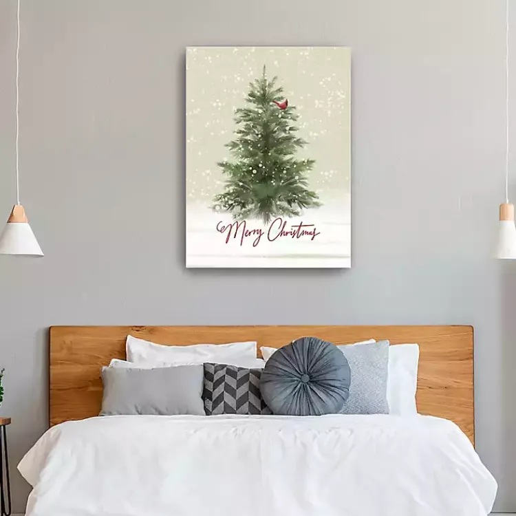 Christmas Art & Wall Decor>Kirklands Home Merry Christmas Woodland Canvas Print, 30x40 in.