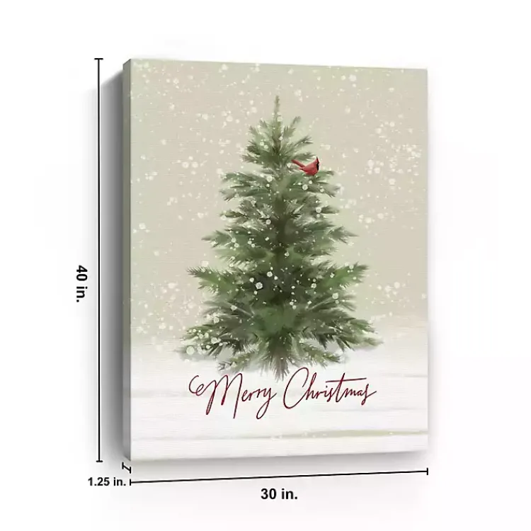 Christmas Art & Wall Decor>Kirklands Home Merry Christmas Woodland Canvas Print, 30x40 in.