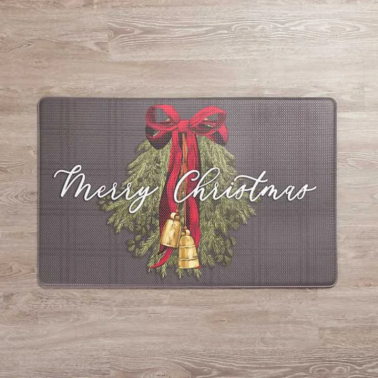Kirklands Home Merry Christmas Wreath Kitchen Mat Outlet