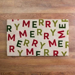 Kirklands Home Merry Coir Christmas Doormat Tan Online