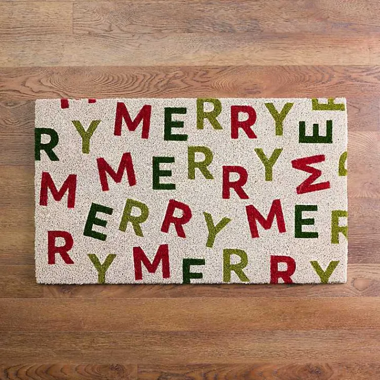 Kirklands Home Merry Coir Christmas Doormat Tan Online
