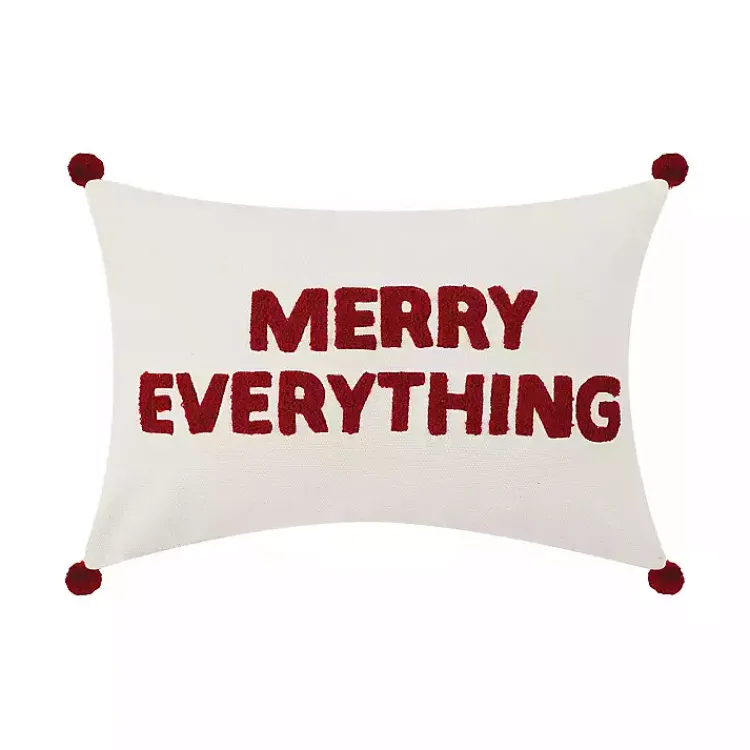 Pillows>Kirklands Home Merry Everything Pom Pom Christmas Throw Pillow