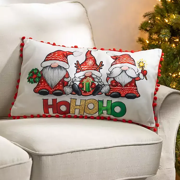 Christmas Pillows>Kirklands Home Merry HoHoHo Gnomes Lumbar Pillows, Set of 2