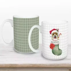 Christmas Dining & Entertaining>Kirklands Home Merry Woofmas Puppy Stocking Mugs, Set of 2