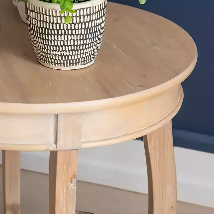 Kirklands Home Merryweather Natural Wood Accent Table Tan Sale