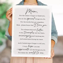 Kirklands Home Message to Mom Canvas Wall Plaque Gray Best