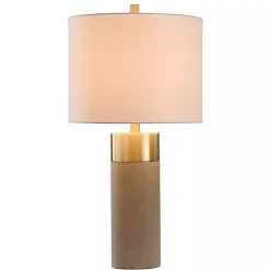 Kirklands Home Metal and Concrete Cylindrical Table Lamp Best