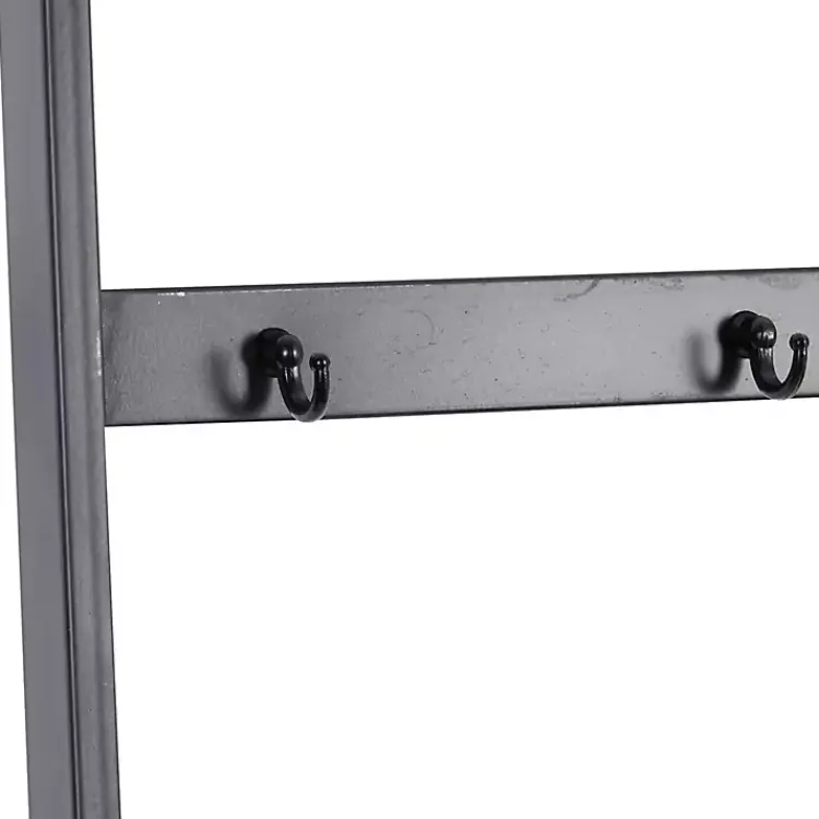 Decorative Accents>Kirklands Home Metal and Fir Wood Leaning Ladder with Hooks