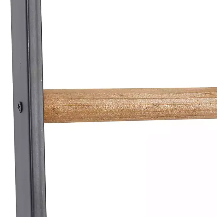 Decorative Accents>Kirklands Home Metal and Fir Wood Leaning Ladder with Hooks
