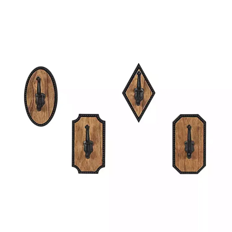 Kirklands Home Metal and Wood Beaded Wall Hooks, Set of 4 Discount