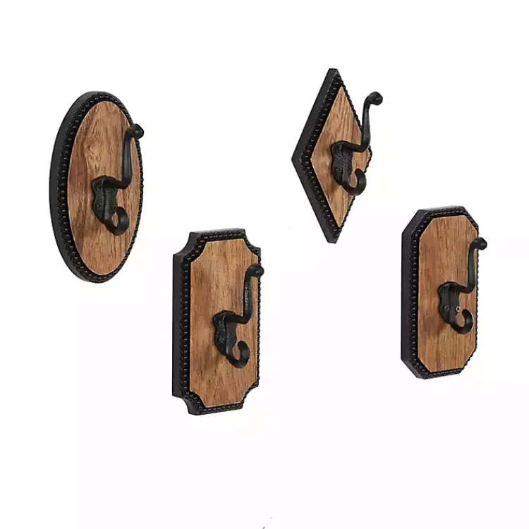 Kirklands Home Metal and Wood Beaded Wall Hooks, Set of 4 Discount