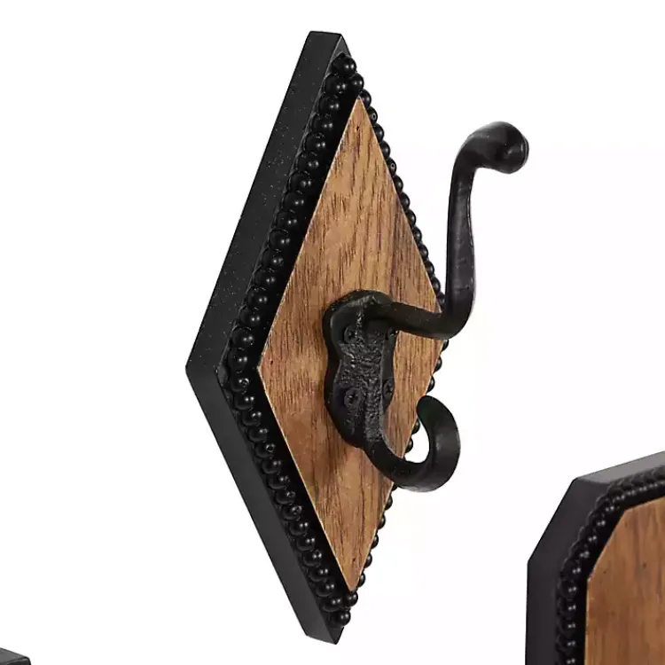 Kirklands Home Metal and Wood Beaded Wall Hooks, Set of 4 Discount