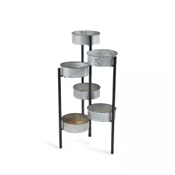 Kirklands Home Metal and Wood 6-Pot Folding Plant Stand