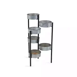 Kirklands Home Metal and Wood 6-Pot Folding Plant Stand