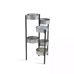 Kirklands Home Metal and Wood 6-Pot Folding Plant Stand