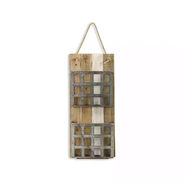 Kirklands Home Metal and Wood 2-Tier Mail Holder Wall Plaque Online