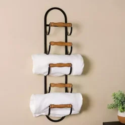 Kirklands Home Metal and Wood Tiered Multi-Use Wall Rack Clearance
