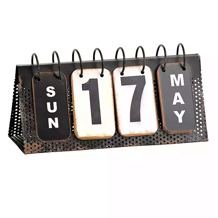 Decorative Accents>Kirklands Home Metal Flip Calendar
