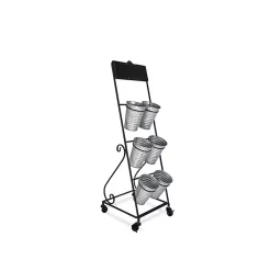 Kirklands Home Metal Rolling Planter with Galvanized Buckets Clearance