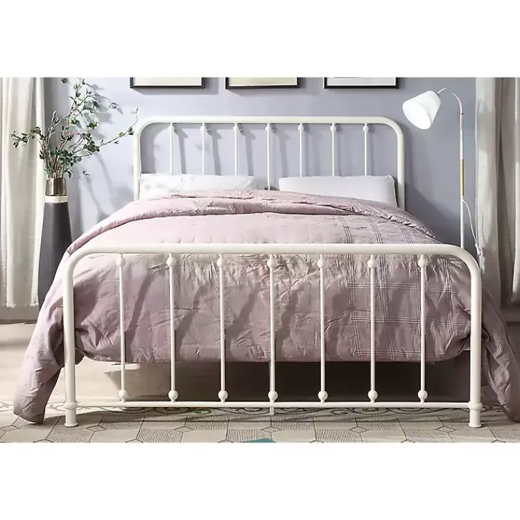 Kirklands Home Metal Slat Full Platform Bed White Hot