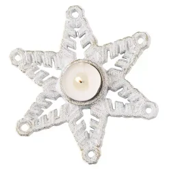 Christmas Decorations>Kirklands Home Metal Snowflake Tealight Candle Holders, Set of 3 White