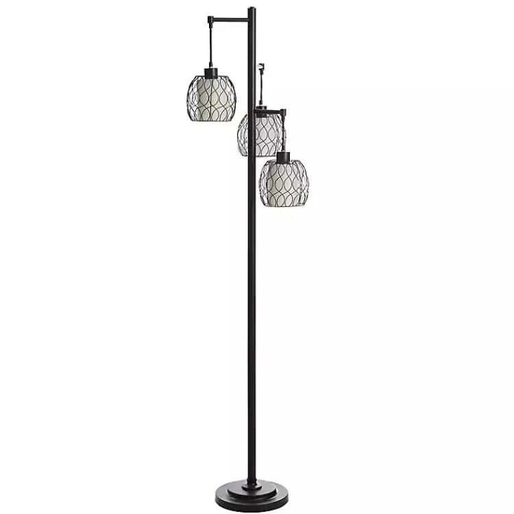 Kirklands Home Metal Tiered Woven Cage Robert Floor Lamp Black Best