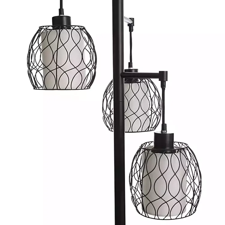 Kirklands Home Metal Tiered Woven Cage Robert Floor Lamp Black Best