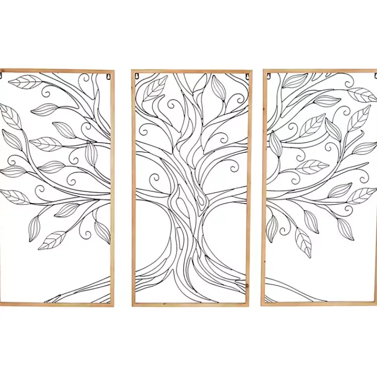 Kirklands Home Metal Wire Tree Panel Wall Plaques, Set of 3 New
