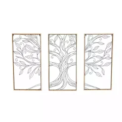 Kirklands Home Metal Wire Tree Panel Wall Plaques, Set of 3 New
