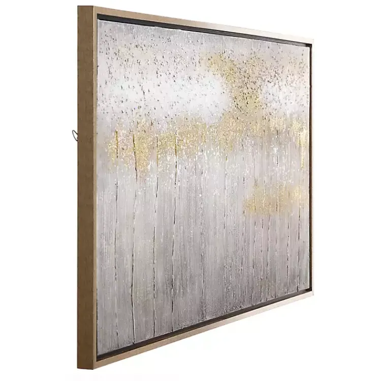 Kirklands Home Metallic Abstract Field Framed Canvas Print Gold Online