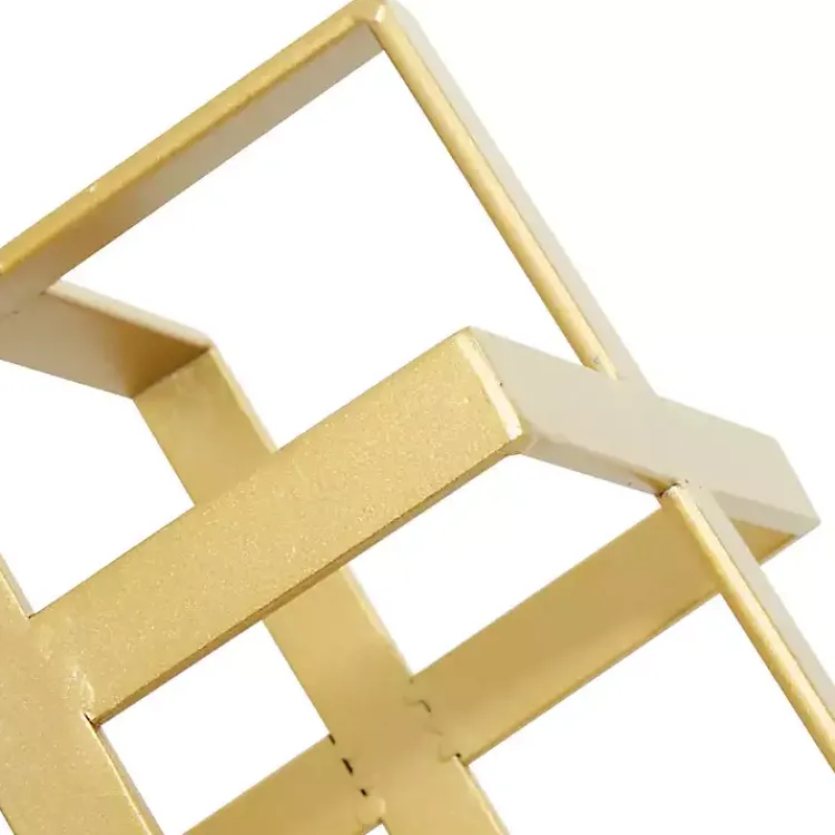 Statues & Figurines>Kirklands Home Metallic Cube Sculptures, Set of 2 Gold