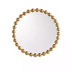 Kirklands Home Metallic Foiled Beaded Wall Mirror, 27 in. Gold