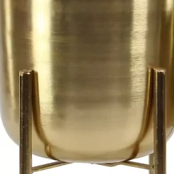 Kirklands Home Metallic Planters with Stands, Set of 2 Gold New