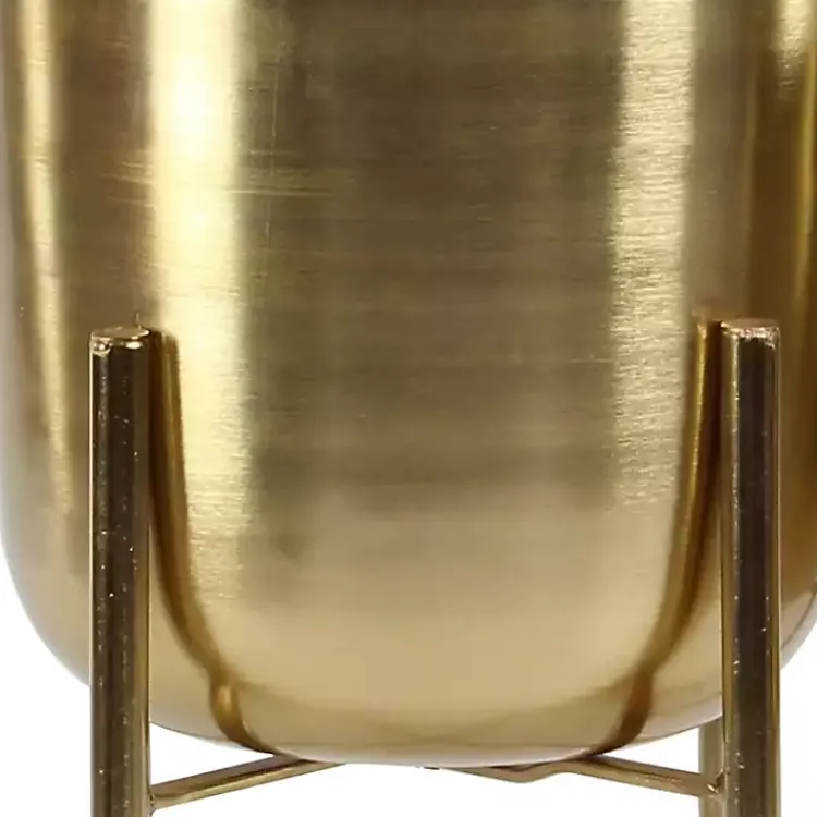 Kirklands Home Metallic Planters with Stands, Set of 2 Gold New