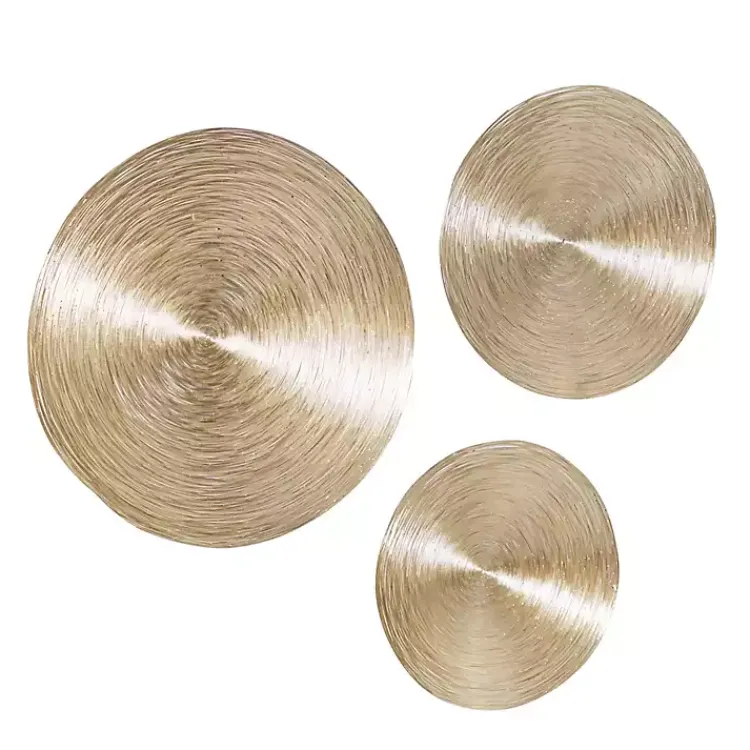 Kirklands Home Metallic Plates Wall Sculptures, Set of 3 Gold Clearance